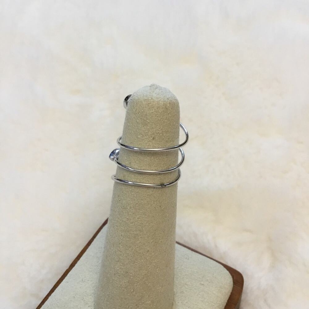 Silver Star, Moon &  Pink Crystals Ring - Picture 2 of 5